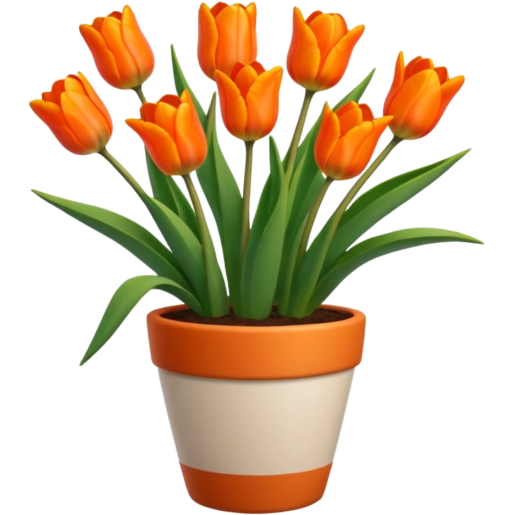 orange tulips flower pot emoji