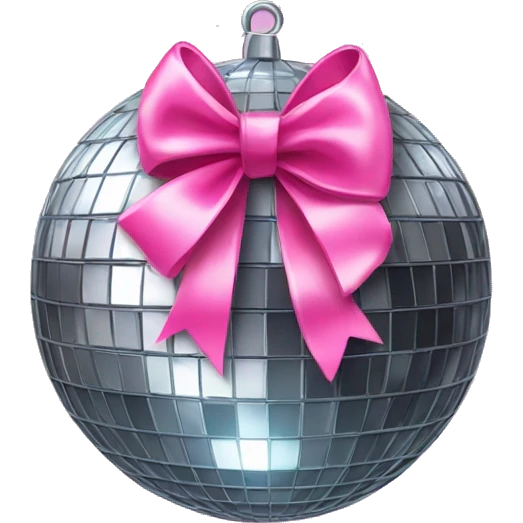 Disco ball with a pink bow emoji