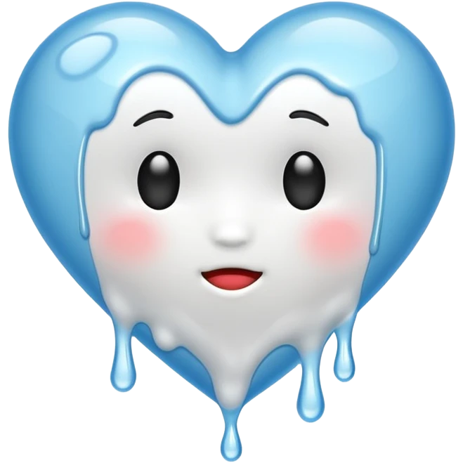 white heart melting emoji