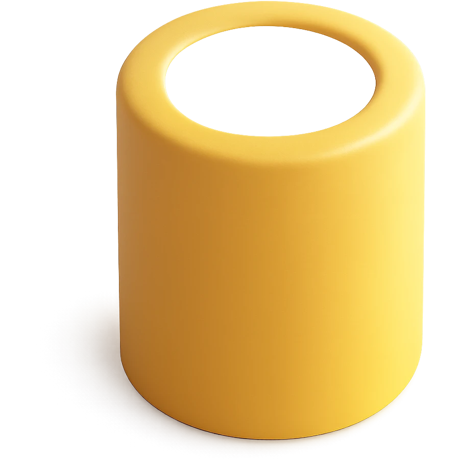 3d style yellow cylinder, slightly glossy, no text emoji