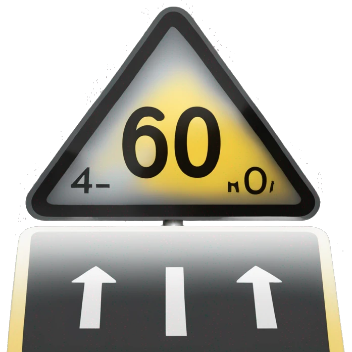 Speed ​​limit 60 km/h emoji