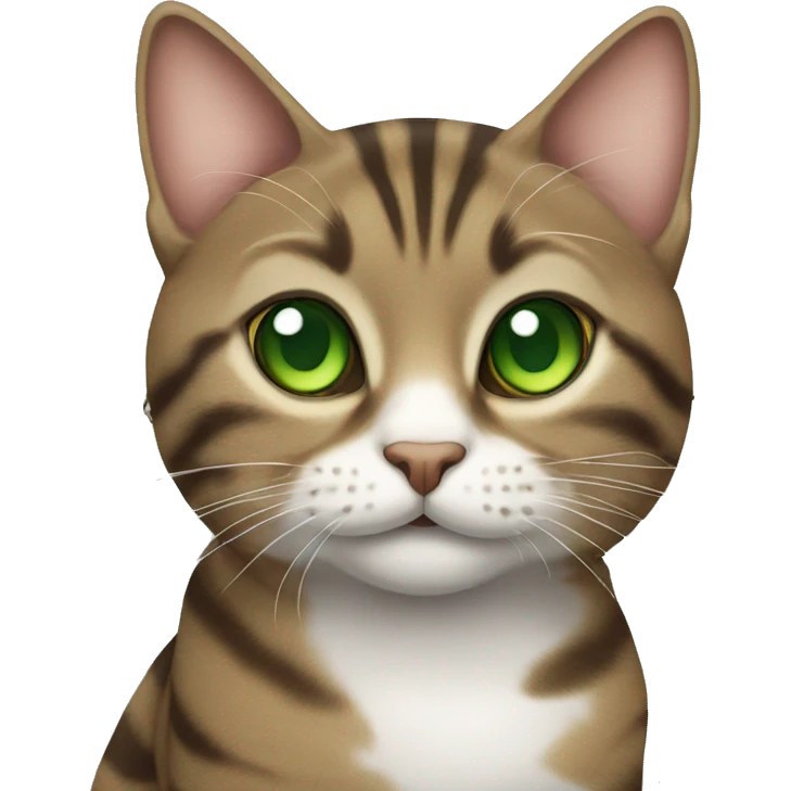 tabby cat with big green eyes emoji