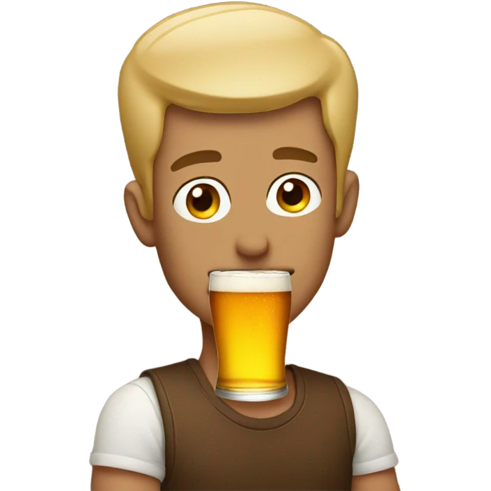 Guy with heart eyes looking at beer emoji