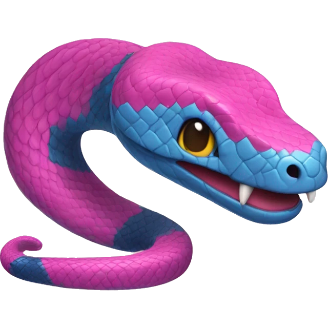 Serpiente y rosa azul emoji