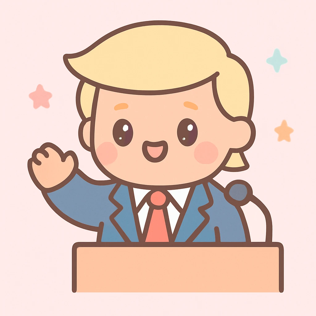 Donald Trump speaking at a rally emoji