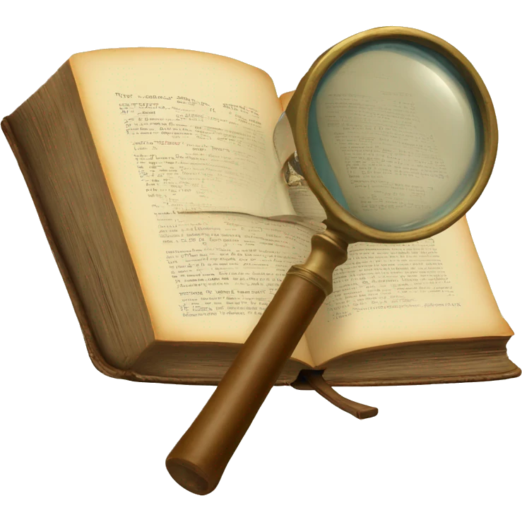 vintage book with magnifying glass emoji