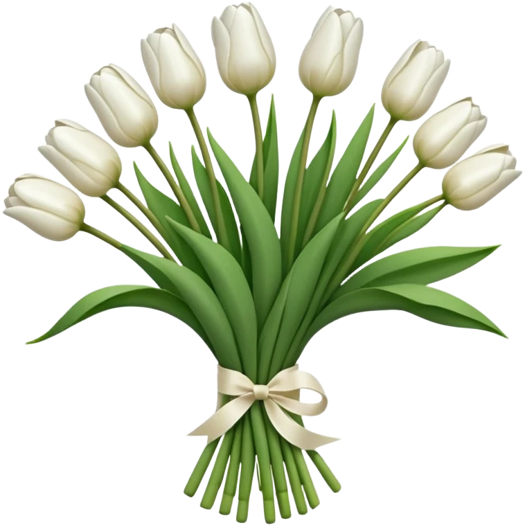 White tulips bouquet emoji