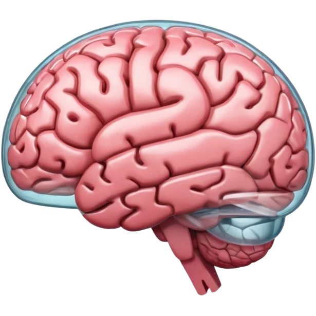 Transparent glass texture brain emoji