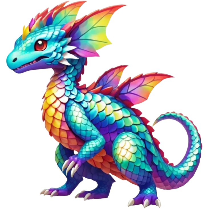 Elemental Exotic Colorful Fantasy Pokémon-Fakémon-hybrid-creature (full body) emoji
