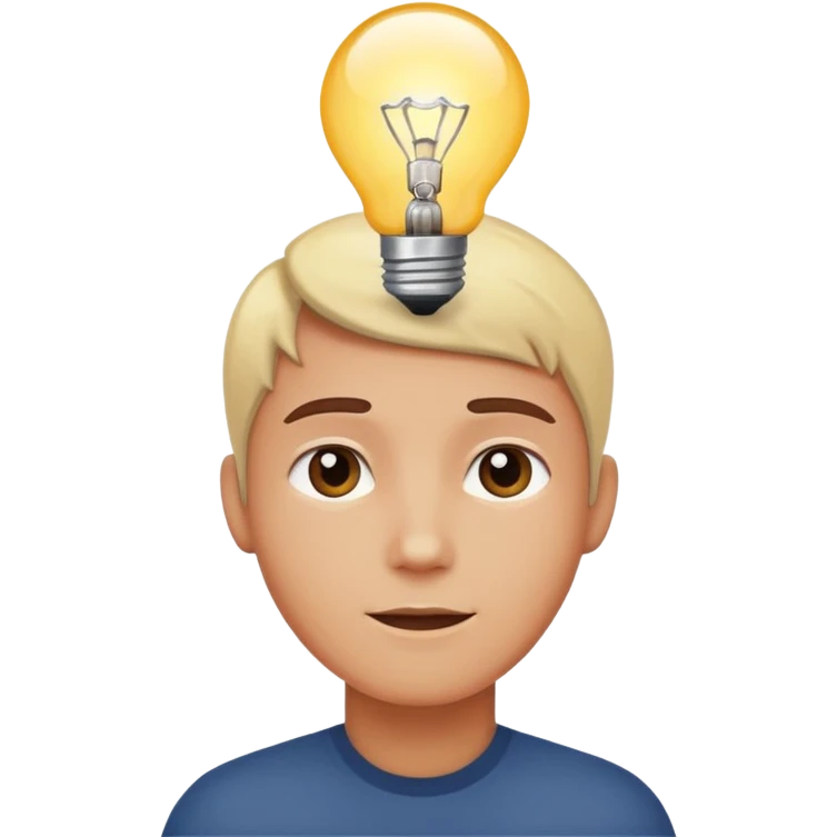 a head with a lightbulb above it emoji