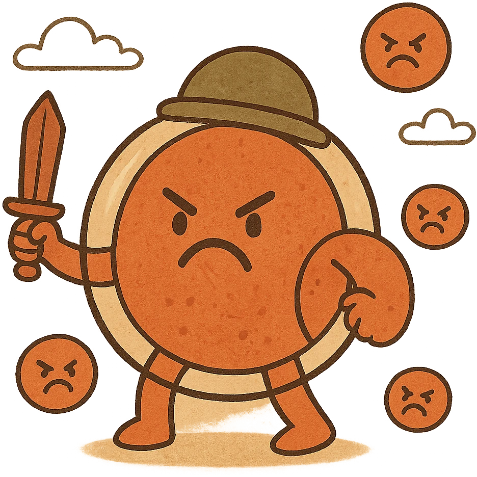 Angry armored cells emoji