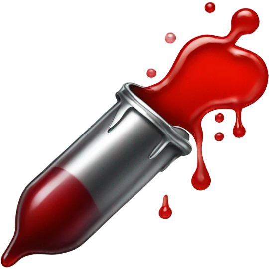 Bullet dripping in thin red liquid emoji