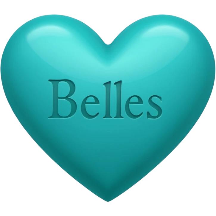 Teal heart with Belles wording emoji