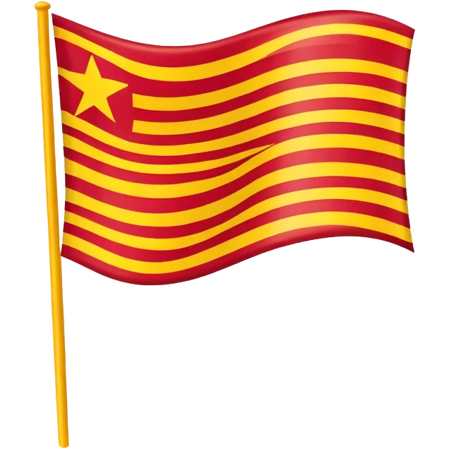 Catalonia flag. Background yellow and four strips red.  emoji