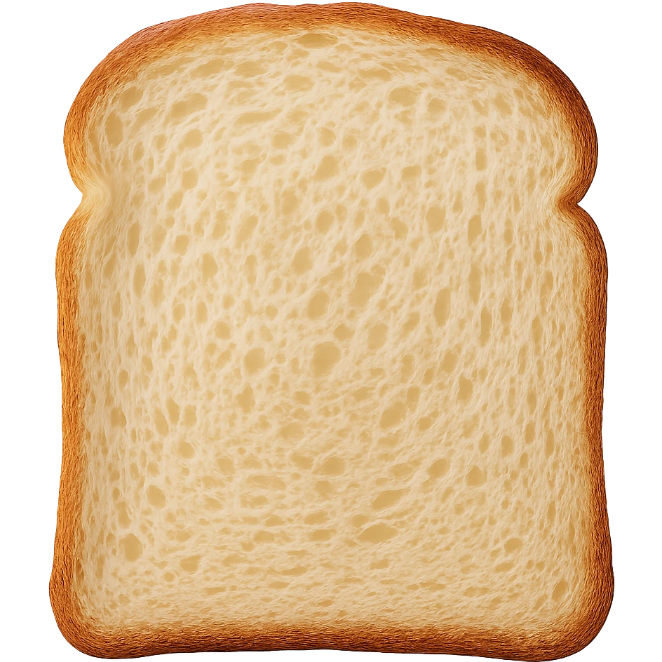 a slice of white bread, realistic emoji