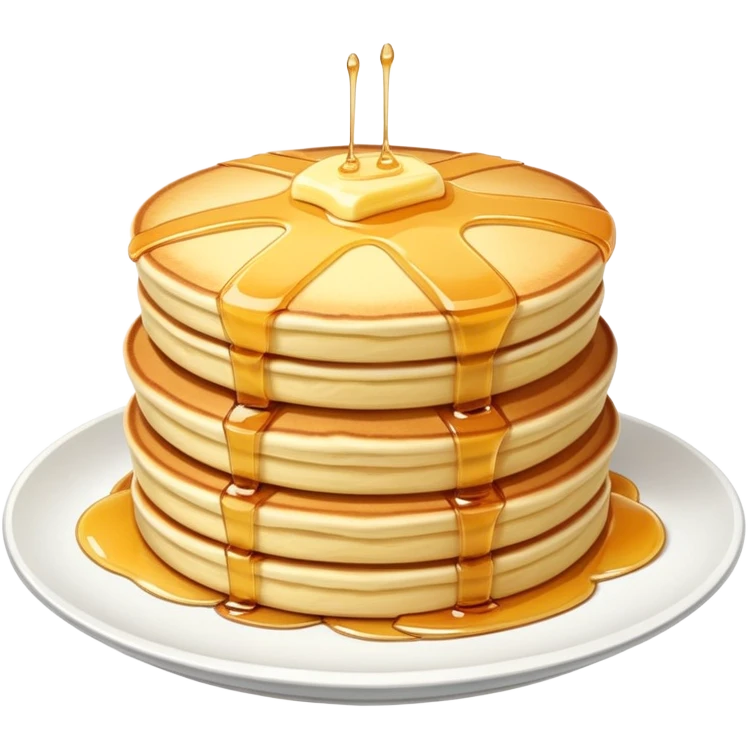 Japanese fluffy souffle pancakes stacked with syrup and butter emoji