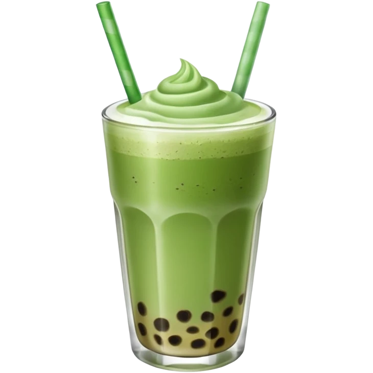 matcha latte with boba and ice without sticks and add a lil coffee  emoji