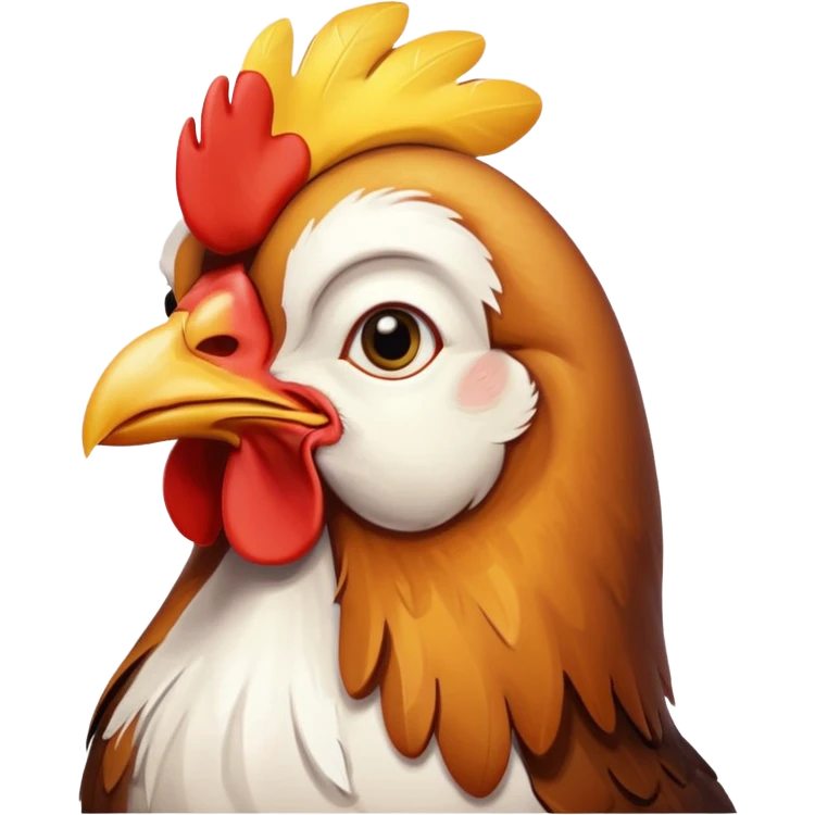Chicken with inspirational good morning saying emoji
