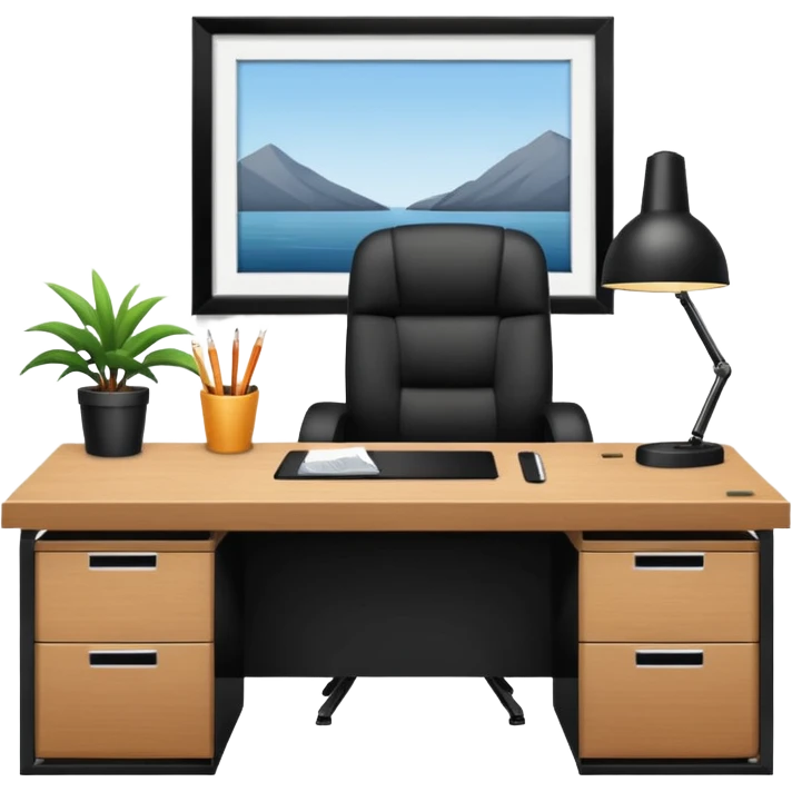 An office with an empty desk (the boss is not there) emoji