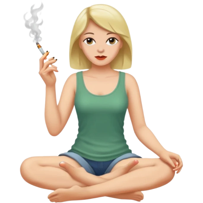 femme pieds nus qui fume emoji