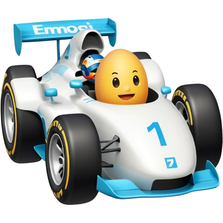 Sweet Egg in formula 1 car emoji