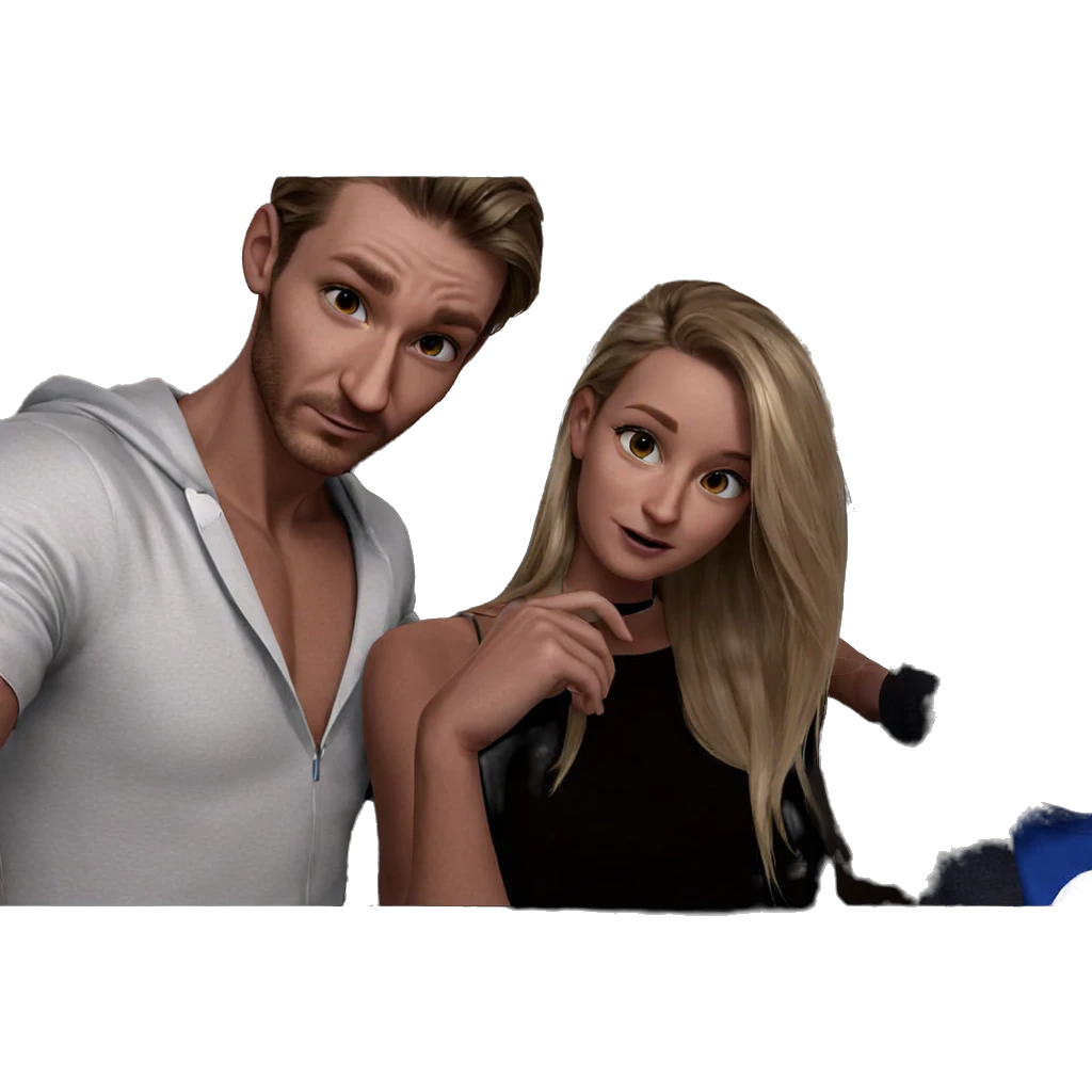 blonde girl and boy portrait emoji