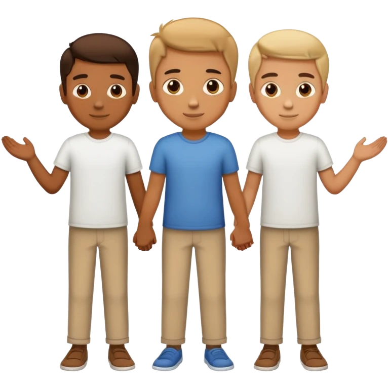 Boy holding hands between two men emoji