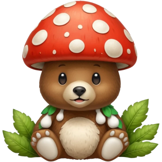 Mushroom in a bear emoji