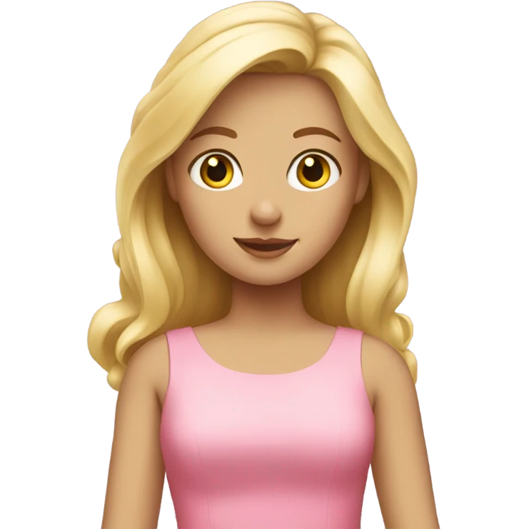 Blond Girl in pink dress  emoji