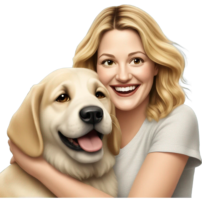 Drew Barrymore With Her Dog Douglas  emoji