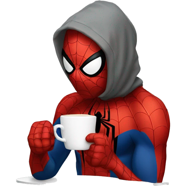 Spiderman drinking coffee  emoji