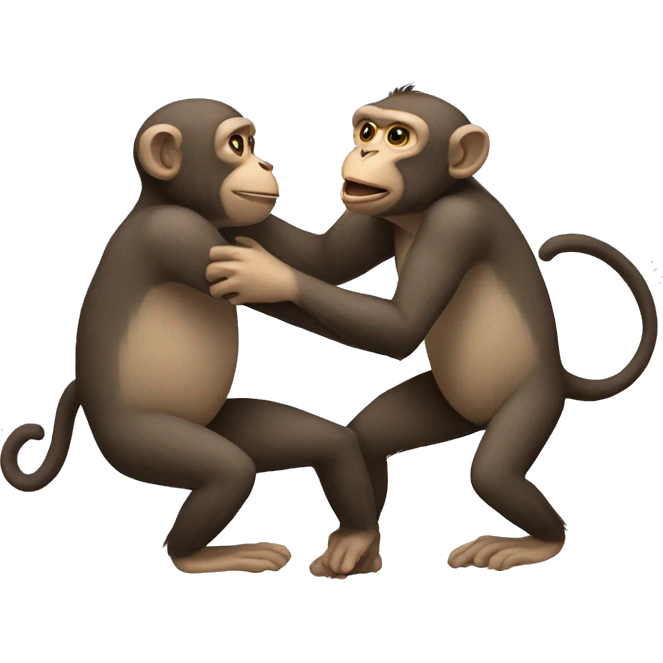 monkeys wrestling eachother emoji