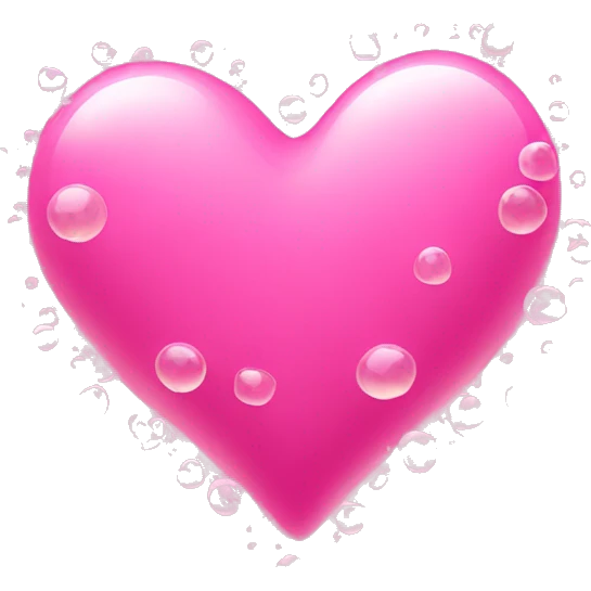 Pink heart with bubbles around it emoji