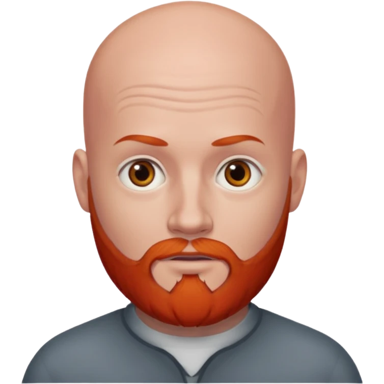 Bald, silver eyes, red beard emoji