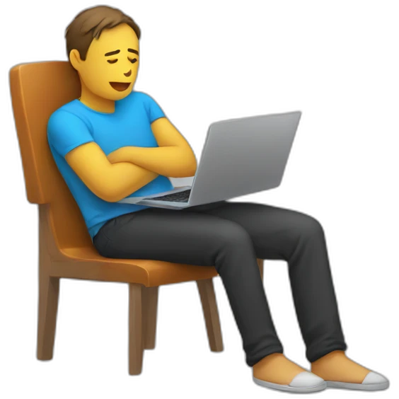 tired person on laptop emoji
