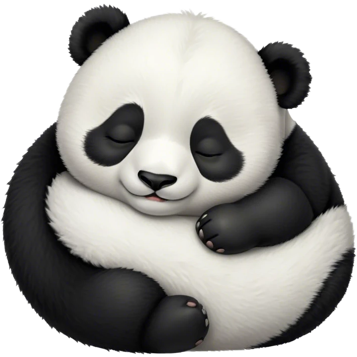 Meme-Worthy Cute Sleeping Baby Panda Portrait Emoji, Head resting peacefully with a contented smile, showcasing a tiny, irresistibly fluffy build and a luxuriously soft black and white Fur, eyes shut in a serene, restful nap, Simplified yet hilariously adorable features, highly detailed, glowing with a soft, drowsy light, high shine, relaxed and utterly lovable, stylized with an air of playful laziness, bright and heartwarming, soft glowing outline, capturing the essence of a comically sleepy baby panda, so meme-worthy it feels like it could instantly become the next viral sensation of adorable slumber! emoji