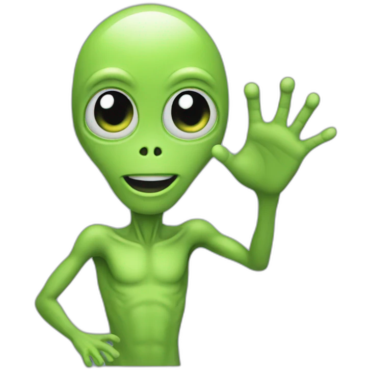 alien waving hand emoji