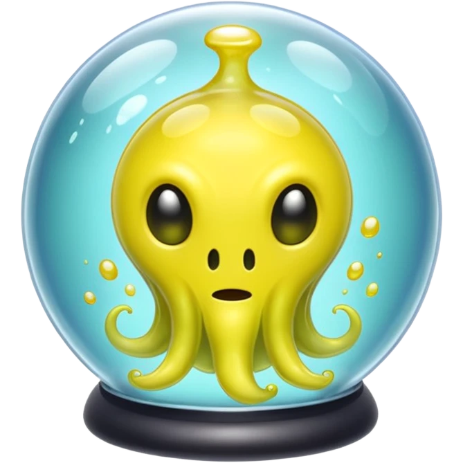 yellow slime alien in glass bubble emoji