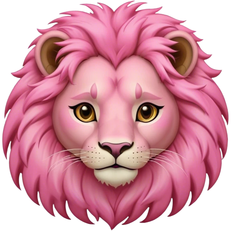 Beautiful pink female lion emoji
