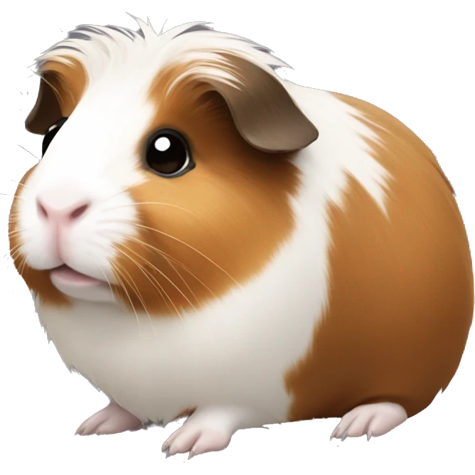 Guinea pig with brown and white hair  emoji