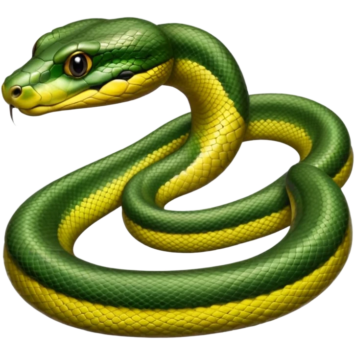 A photo-realistic digital illustration of a Green Anaconda, chest upward, with a broad, flat head, muscular body, and high-set eyes. Its olive-green body is covered with symmetrical, bold black oval spots, and its smooth, glossy scales highlight its large, powerful build. emoji
