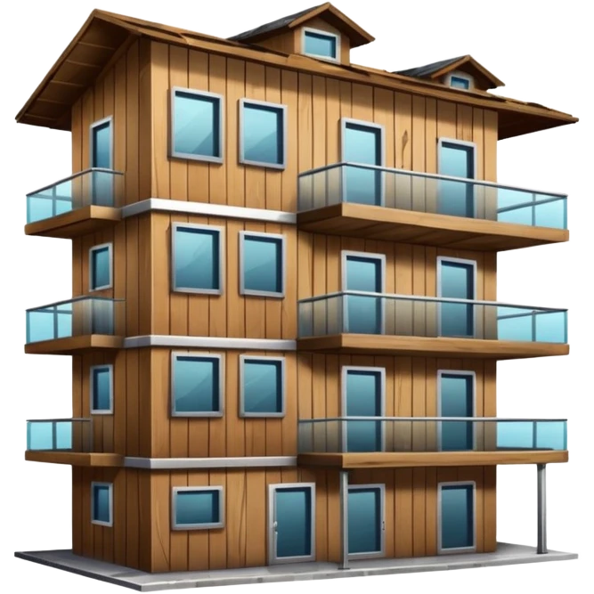 cheap poor house in between luxury apartament buildings emoji