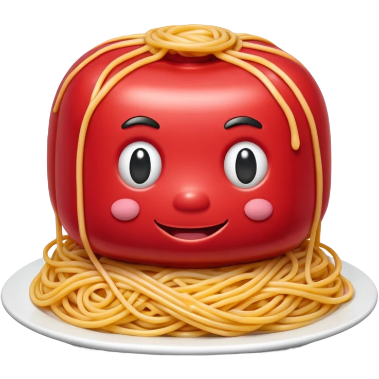 Jeff Koons style spam meatball spaghetti art sculpture  emoji