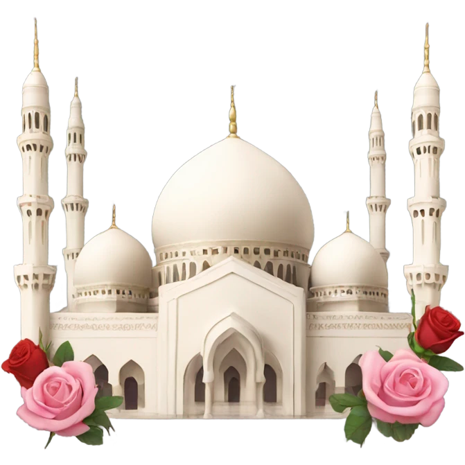 mosque and roses emoji