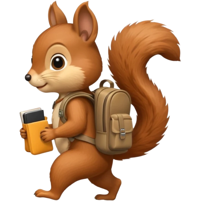 a squirrel walking with a backpack
 emoji