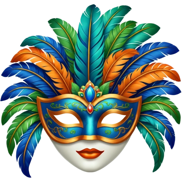 carnival mas costume, blue, green and orange preferably  emoji