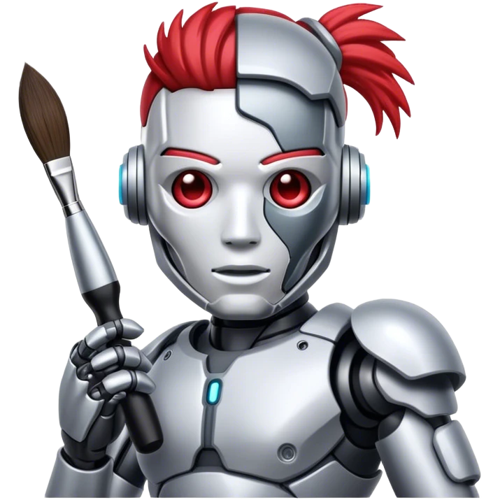cyborg with brush emoji