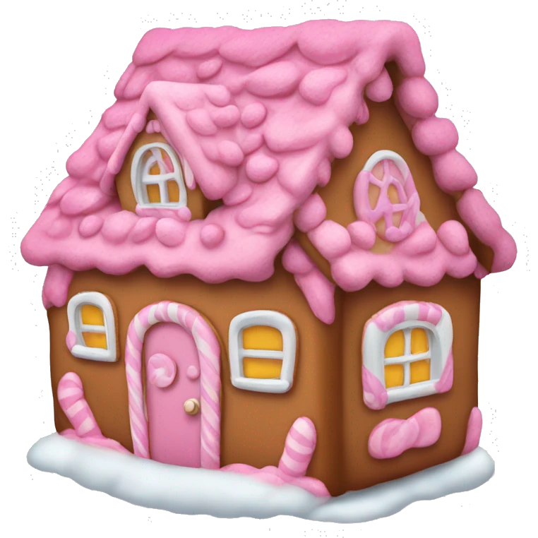 Pink gingerbread house  emoji