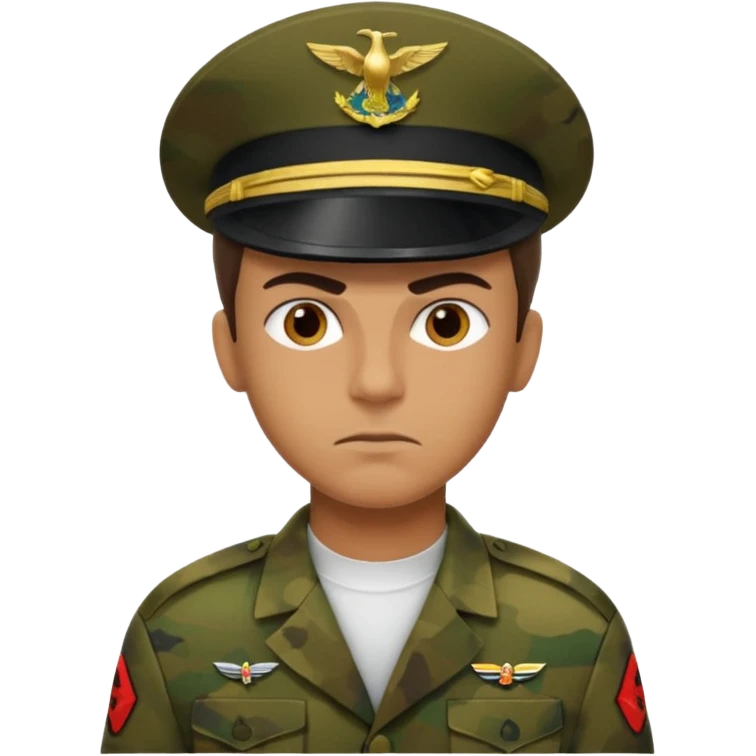 crie emojis de um soldado do corpo de fuzileiros navais do brasil com cara de mau emoji