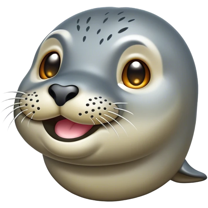 Cinematic Comical harbour seal Portrait Emoji, Head tilted dramatically with an exaggeratedly amused expression, featuring a sleek, agile body with wide, comically expressive eyes full of playful disbelief and a subtly contoured head, Simplified yet hilariously expressive features, highly detailed, glowing with a slightly sassy oceanic glow, high shine, dramatic yet playful, stylized with an air of quirky marine mischief, soft glowing outline, capturing the essence of a meme-worthy harbour seal that looks ready to side-eye its way into viral fame! emoji